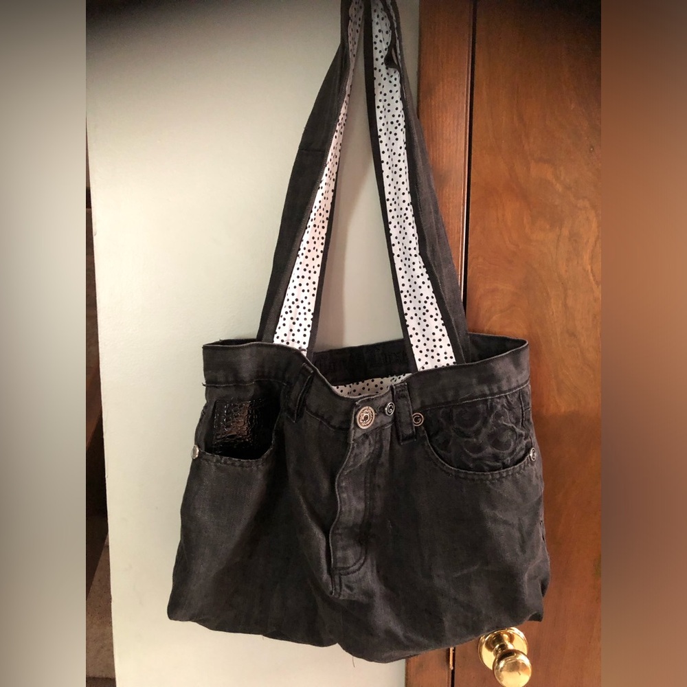 COOGI Handmade Black Denim Jeans Bag